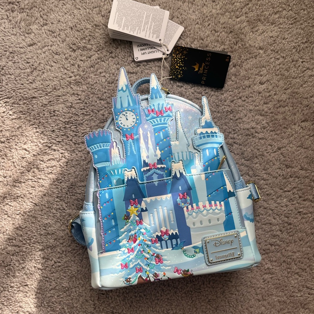 Loungefly Disney Christmas Cinderella Castle Backpack